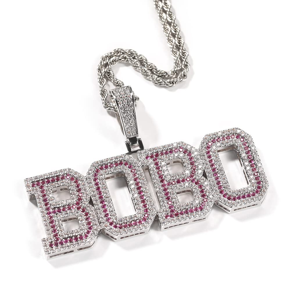 Custom Iced Out Diamond Letter Name Necklace - Personalized Gold/Silver Name Pendant with Colorful CZ Stones | Perfect for Birthdays, Anniversaries & Gifts