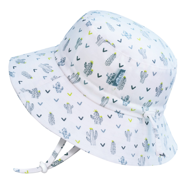 Jan & Jul Cotton Bucket Sun Hat for Baby & Toddler - UPF 50+ UV Protection, Adjustable Chin Strap, Breathable Summer Beach Hat for Boys & Girls (Cactus Print) - Perfect for Outdoor Play, Beach Trips & Park Adventures