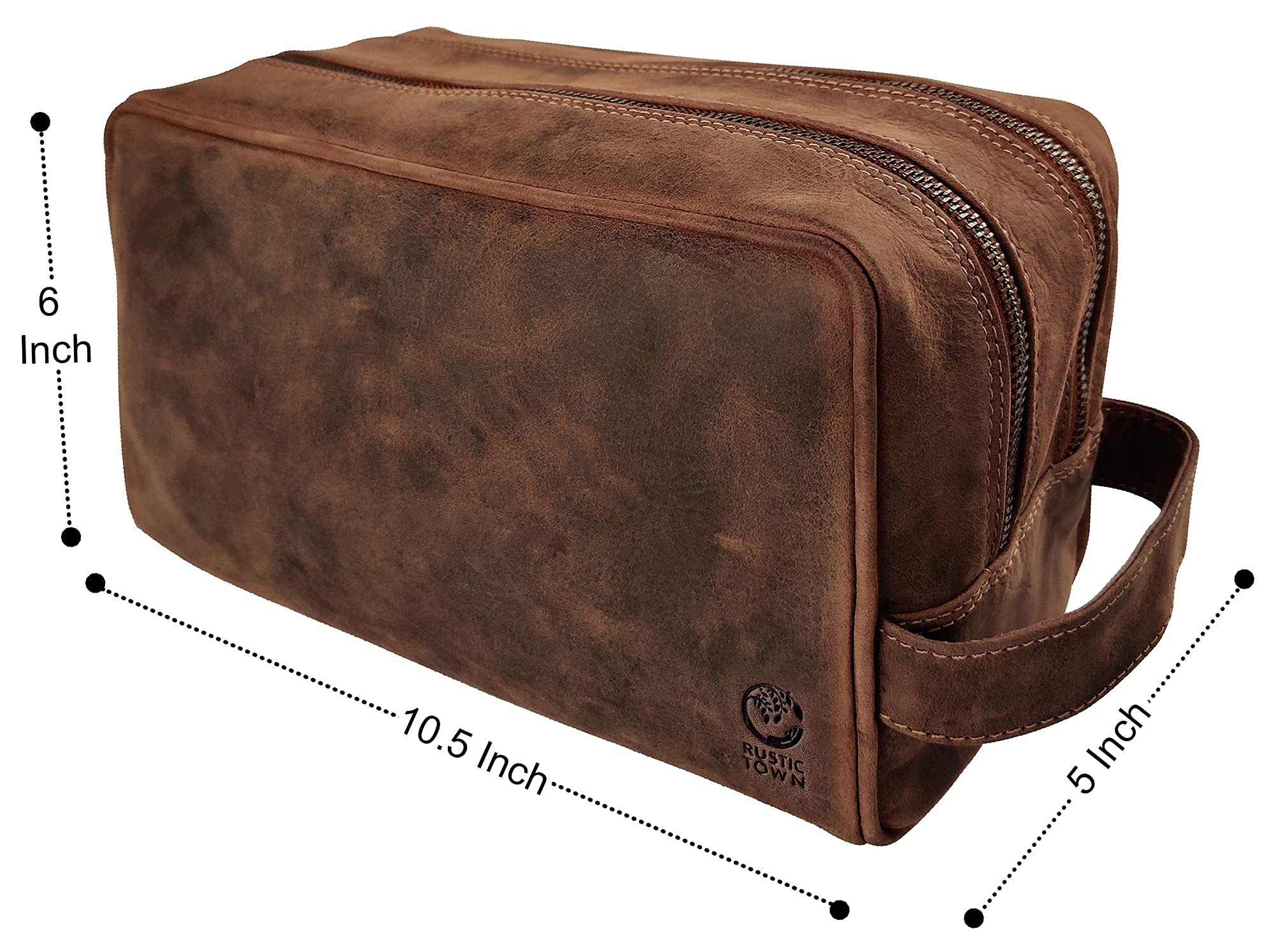 Premium Leather Duffel Bag & Toiletry Bag Set - Durable Men's Travel Accessories for Gym, Business Trips & Weekend Getaways (Ideal Gift for Him)