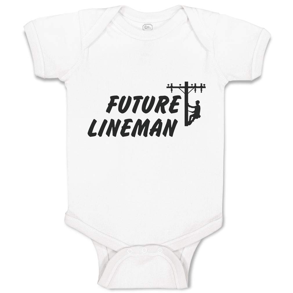 Custom Baby Bodysuit - Future Lineman Style B - Funny Cotton Onesie for Boys & Girls - Perfect for Family Photos, Gifts & Playtime