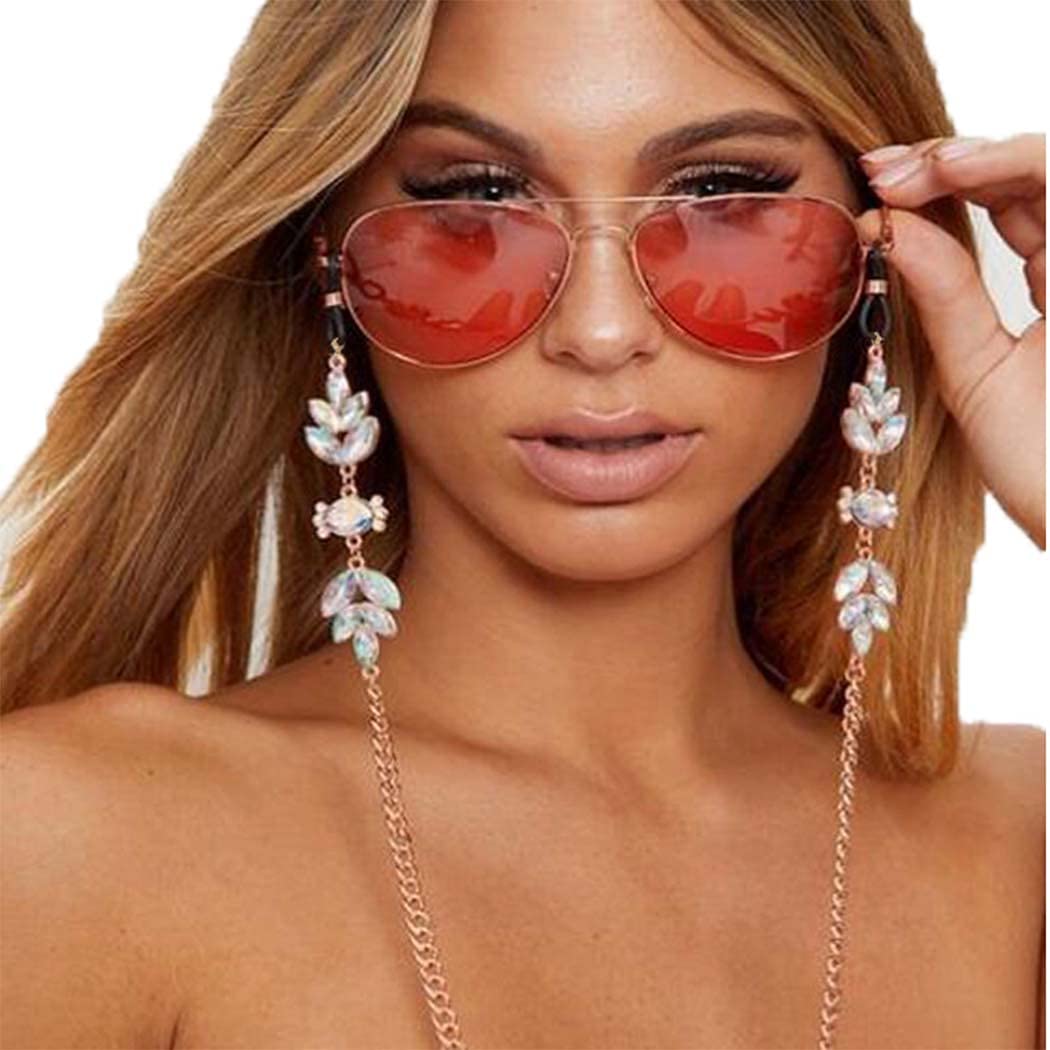 Bohend Fashion Sunglasses Chain with Rhinestones - Elegant Crystal Face Mask Chain for Women - Stylish Glasses Holder Accessory for Sunglasses & Masks - Perfect for Parties, Weddings, and Everyday Use