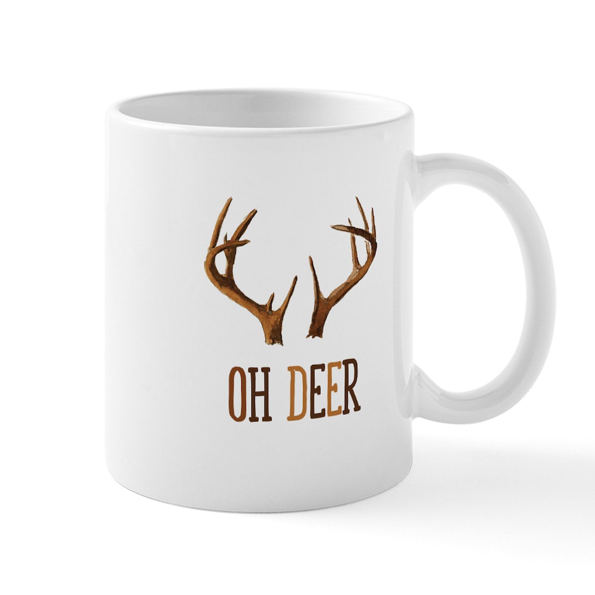 OH DEER 11 oz (325 ml) Ceramic Coffee Mug - Funny Deer Design for Tea & Hot Drinks - Perfect for Office, Home & Gifts