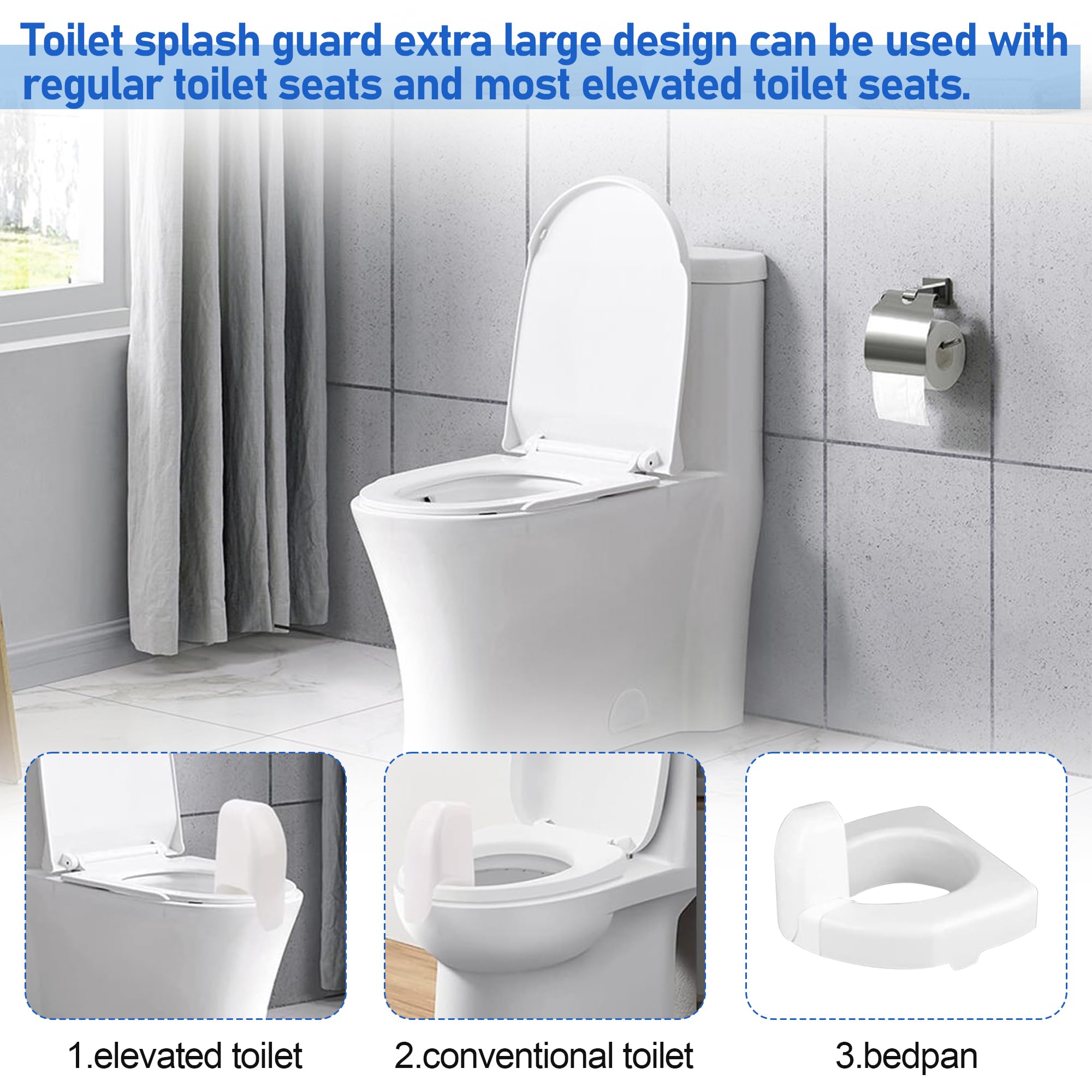 Toilet Splash Guard for Adults & Kids - Anti-Splash Urine Protector Fits Most Toilet Seats, Portable Pee Guard for Home Care & Disability Training - Perfect for Elderly Care, Child Potty Training & Public Restrooms