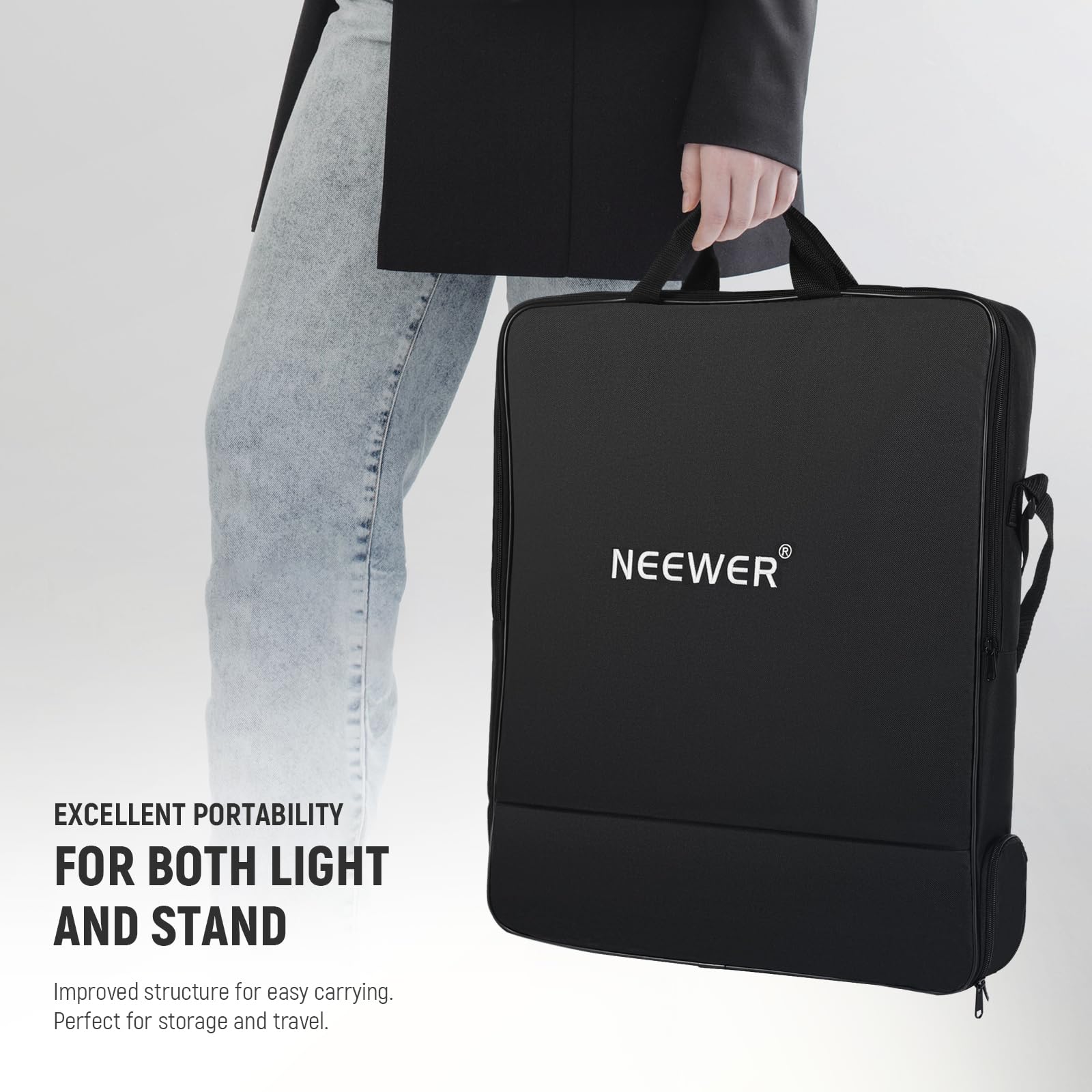 NEEWER 18-inch Professional Ring Light with Stand & Phone Holder - 45W Ultra Thin LED Light, 2900K-7000K Color Temperature, TLCI98, Remote & App Control - Perfect for Makeup, Live Streaming, TikTok Videos, YouTube Content Creation (RP18B Pro, White)