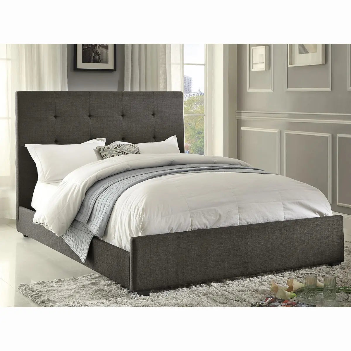 Cadmus Platform Bed Frame - Queen Size, Solid Wood, Modern Minimalist Design - Perfect for Bedroom, Guest Room, and Studio Apartments