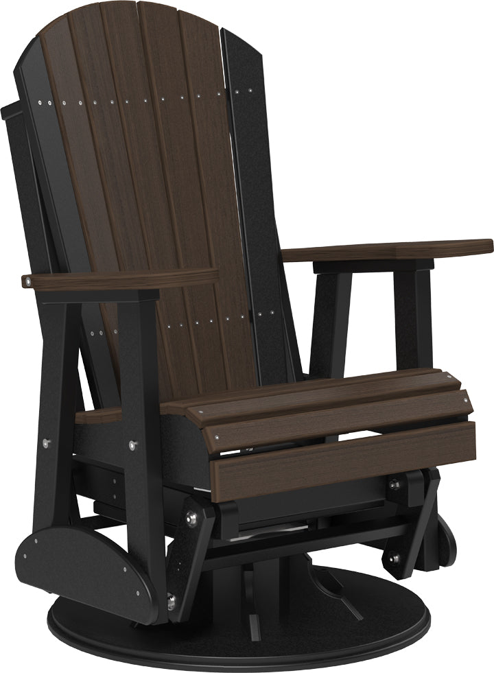 LuxCraft 2-Foot Adirondack Swivel Glider Chair - Outdoor Patio Rocking Chair for Garden, Deck, Porch & Backyard Relaxation