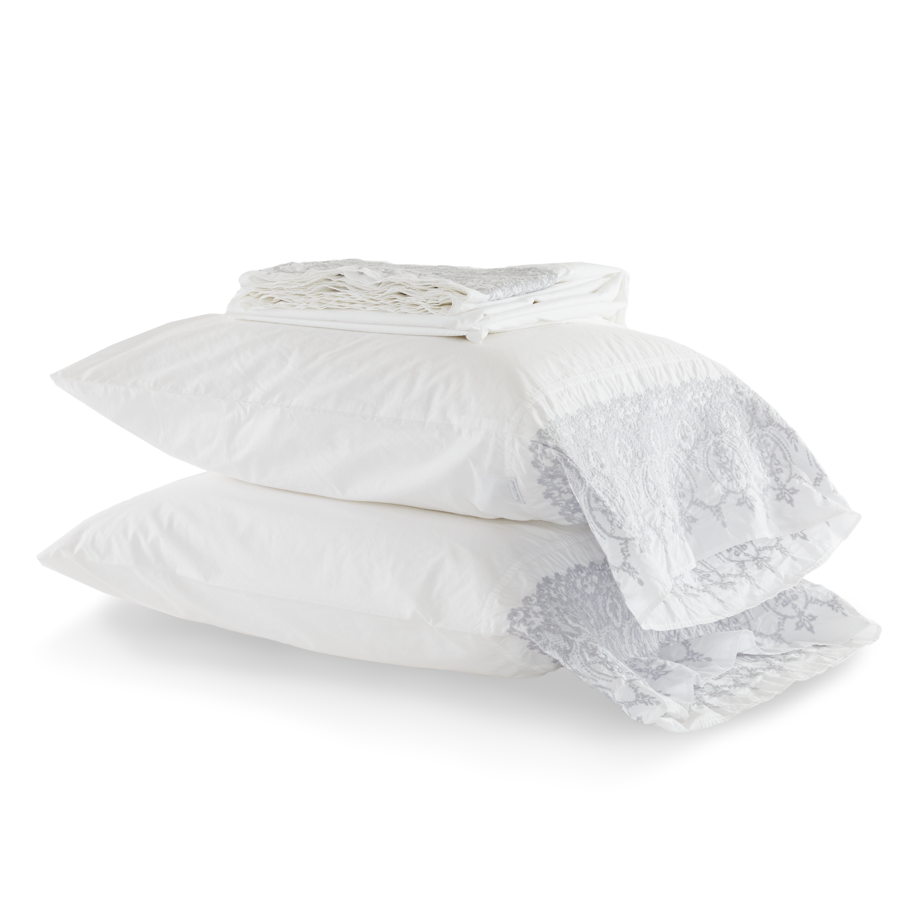 Embroidered Hem Grey King Size Flat Sheet - Luxury Soft Bedding for Comfortable Sleep - Perfect for Master Bedrooms, Guest Rooms & Hotels