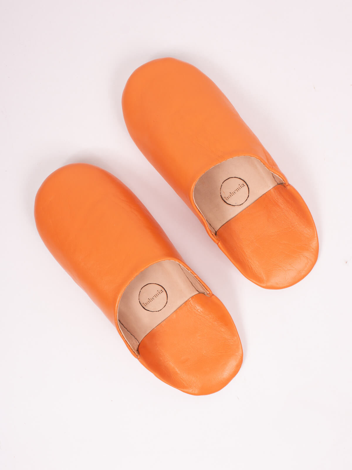 Authentic Moroccan Babouche Slippers - Soft Leather Clementine Orange House Shoes | Perfect for Home, Lounge & Cultural Fashion