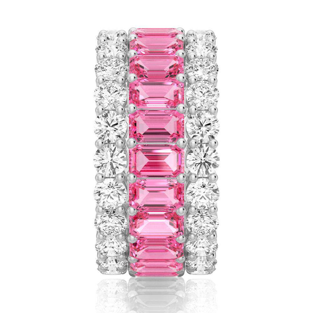 15.4 CT Baguette Lab-Created Diamond Eternity Band Ring for Women - Perfect for Weddings, Anniversaries & Special Occasions