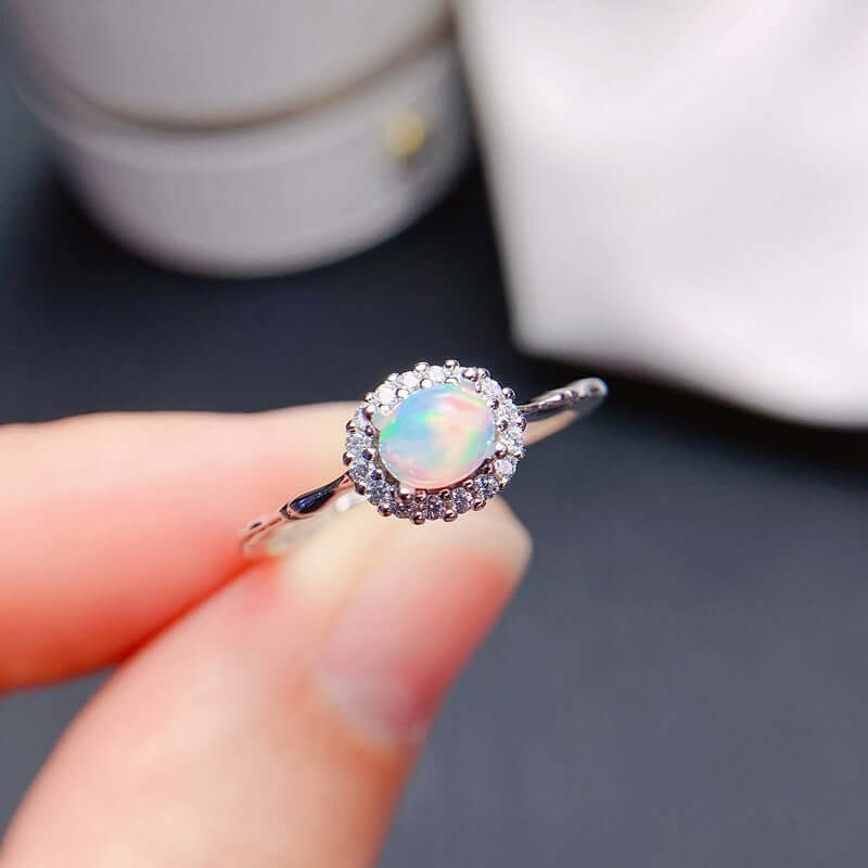 18K Gold Opal Ring for Libra Birthstone - Elegant Zodiac Jewelry for Women | Perfect Gift for Birthday, Anniversary & Special Occasions