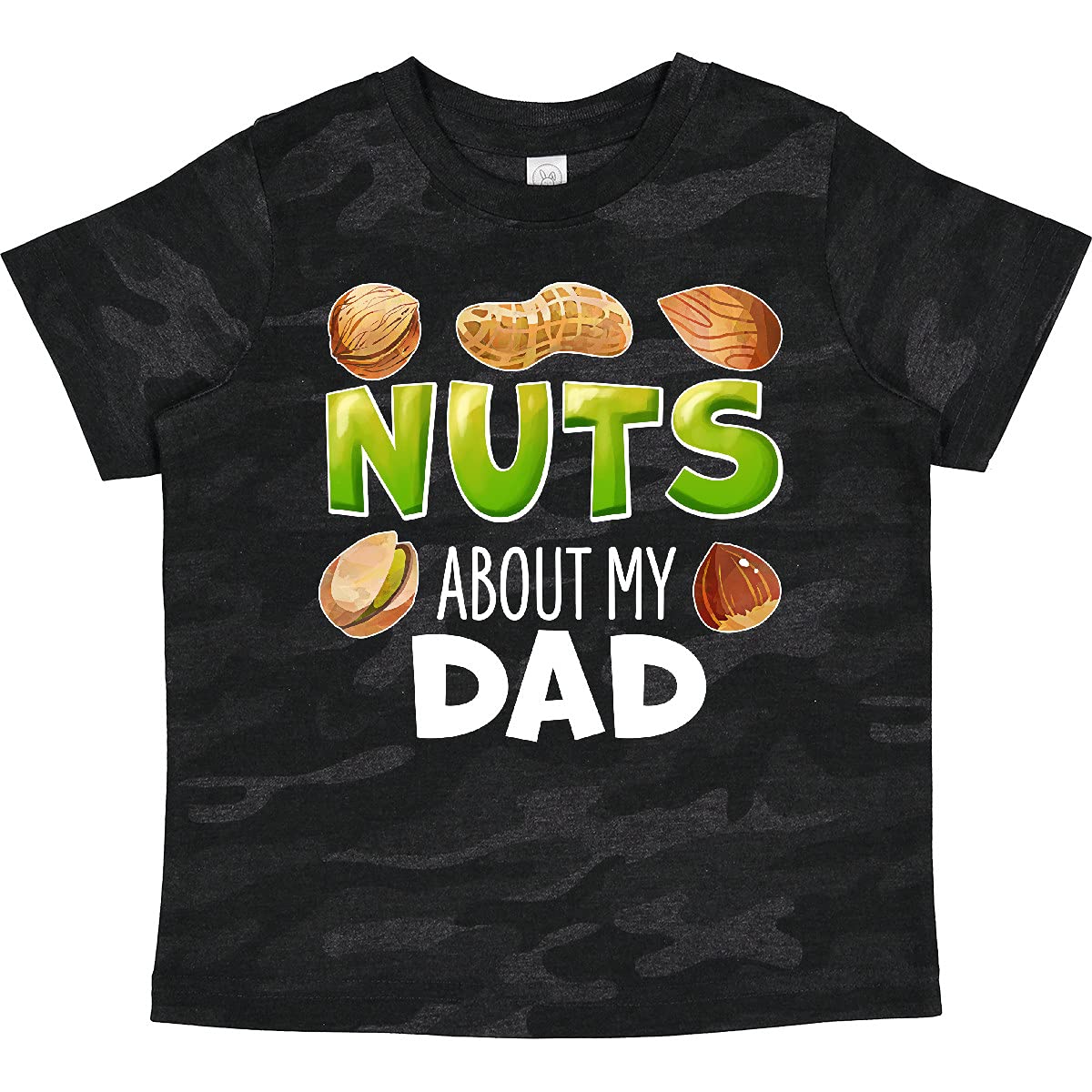 Inktastic 'Nuts About My Dad' Peanut Almond Pistachio Toddler T-Shirt - Cute Father's Day Gift for Kids, Family Matching Outfits & Casual Wear