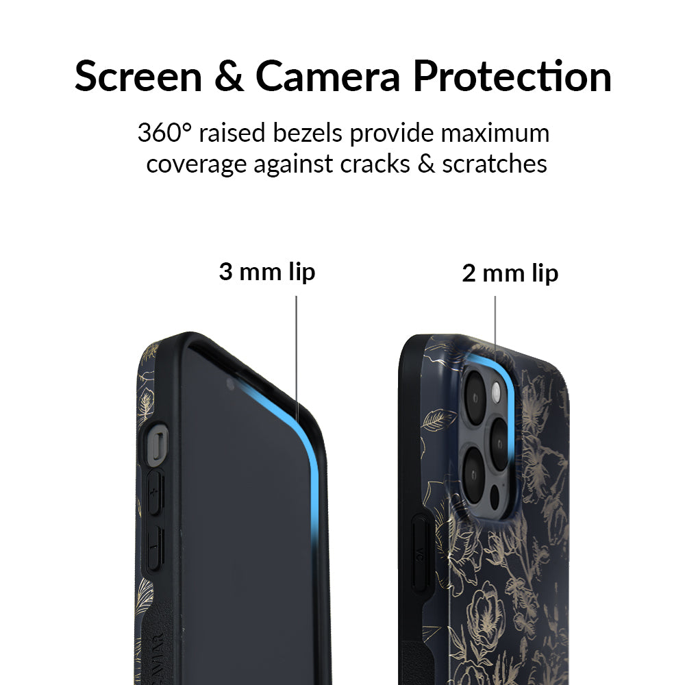Elegant Floral Rose Gold iPhone Case - Stylish Protective Cover for iPhone 11/12/13/14/15 Pro Max - Perfect for Everyday Use, Office & Special Occasions