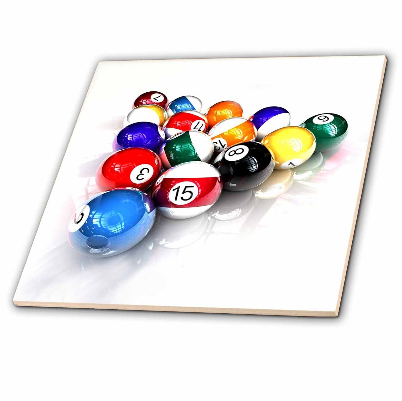 8-Inch 3D Billiards Balls Pool Glass Tile - Perfect for Home Bar Decor, Game Room Accents, and Custom Backsplashes