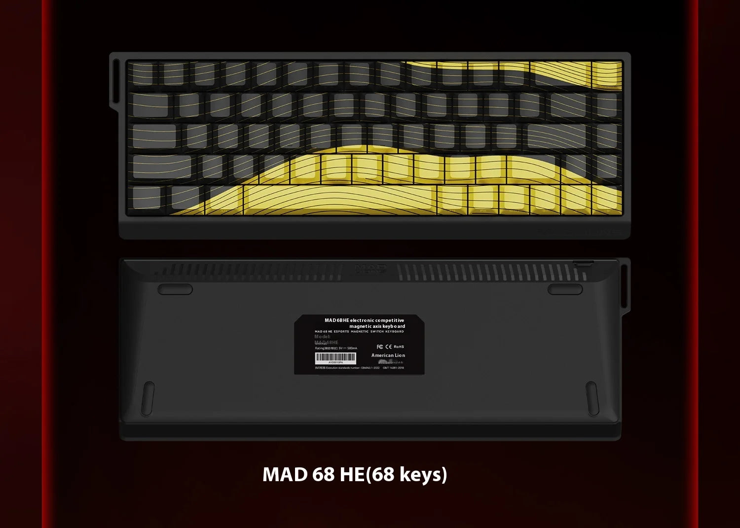 MADLIONS MAD60HE Hall Effect Rapid Trigger Mechanical Gaming Keyboard - 60% Compact Wired RGB Backlit for PC, Mac, PS5 - Perfect for FPS, MOBA & Competitive Esports Gaming