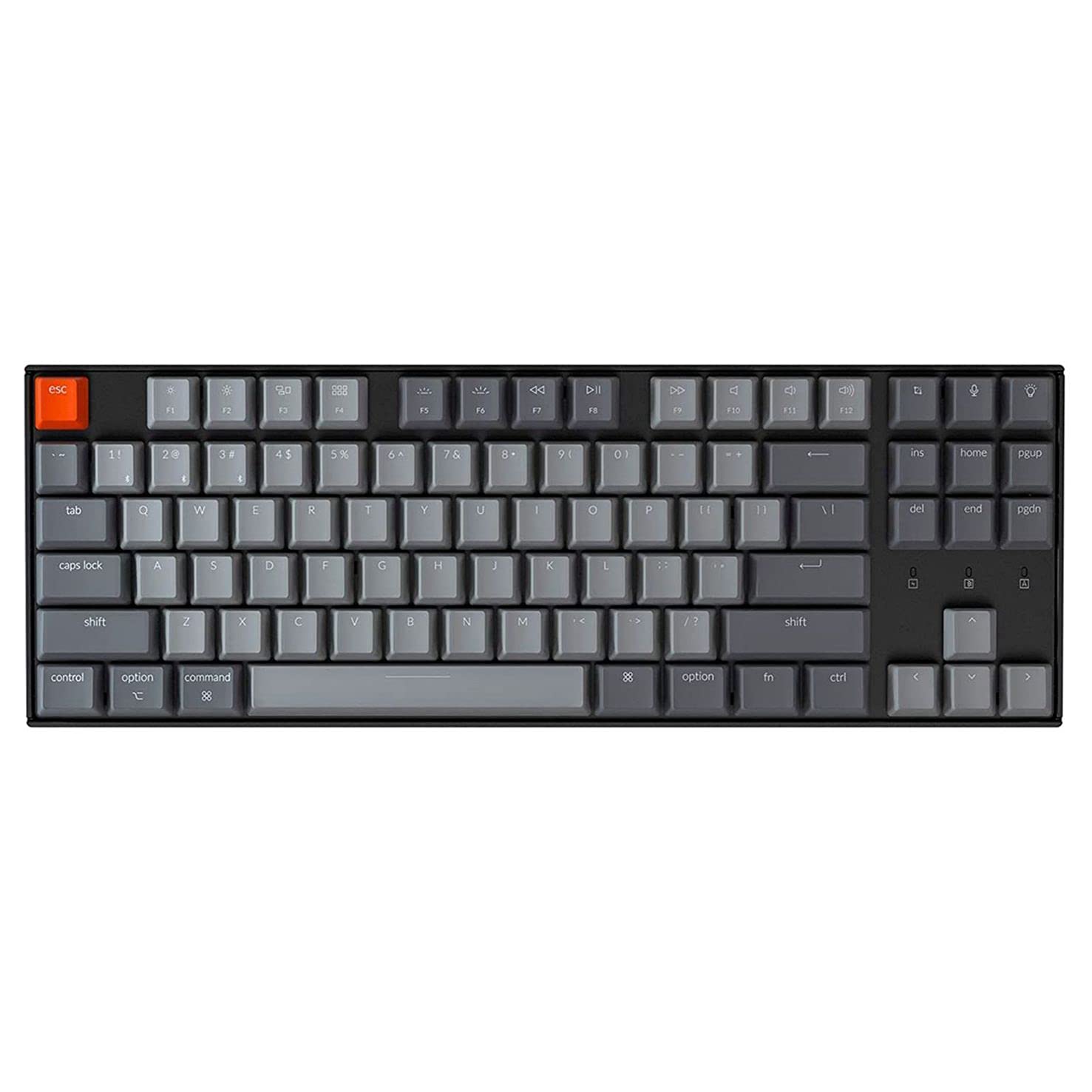 Keychron K8 Wireless Mechanical Keyboard - Tenkeyless, RGB Backlit, Bluetooth 5.1, USB-C Wired, Gateron G Pro Red Switches - Compatible with Mac & Windows PC - Perfect for Gaming, Coding & Office Work