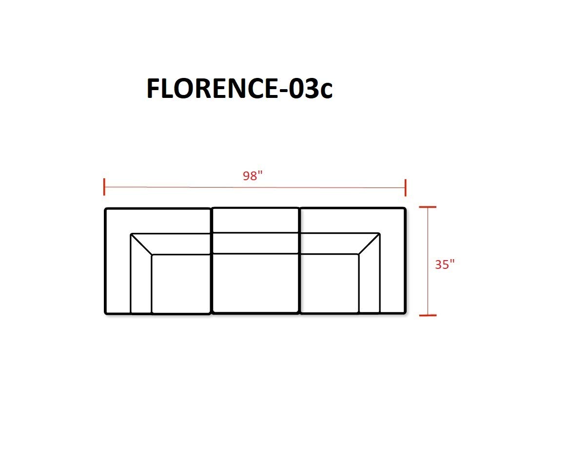 TK Classics Florence 3-Piece Outdoor Wicker Patio Furniture Set - All-Weather Rattan Sofa with Coffee Table - Perfect for Garden, Poolside & Backyard Relaxation