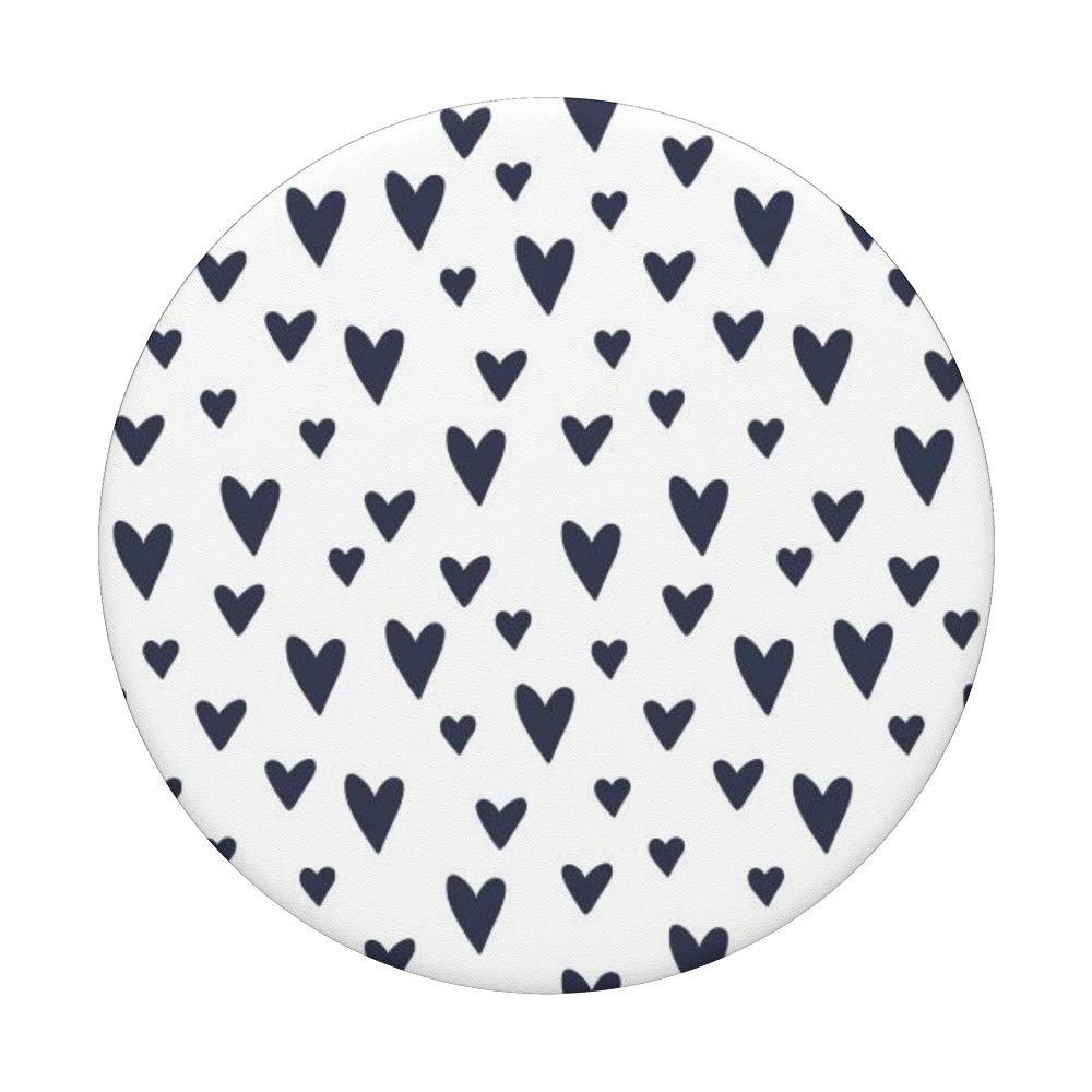 Royal Navy Blue Heart PopSockets Swappable PopGrip - Elegant Valentine's Day Gift for Couples, Perfect for Phones, Tablets & Laptops