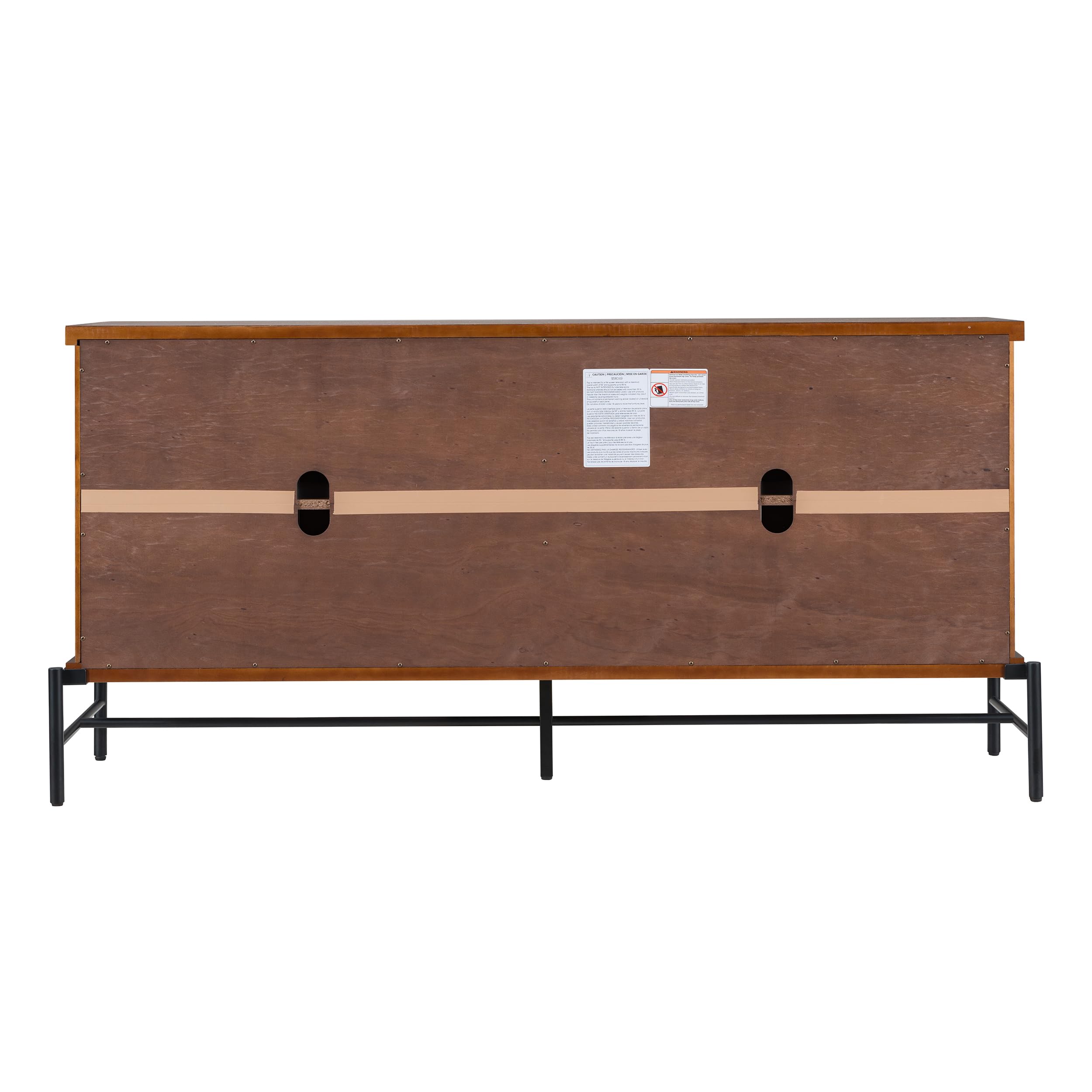 SEI Furniture Chalford TV Stand Sideboard Cabinet - Black Modern Entertainment Center for Living Room, Bedroom & Home Theater Storage
