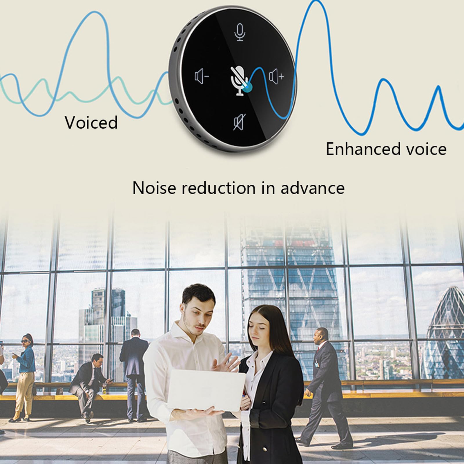 GRABLOOM 360° Voice Pickup USB Conference Speaker with Microphone - Ideal for Business Meetings, Webinars & Remote Team Collaboration