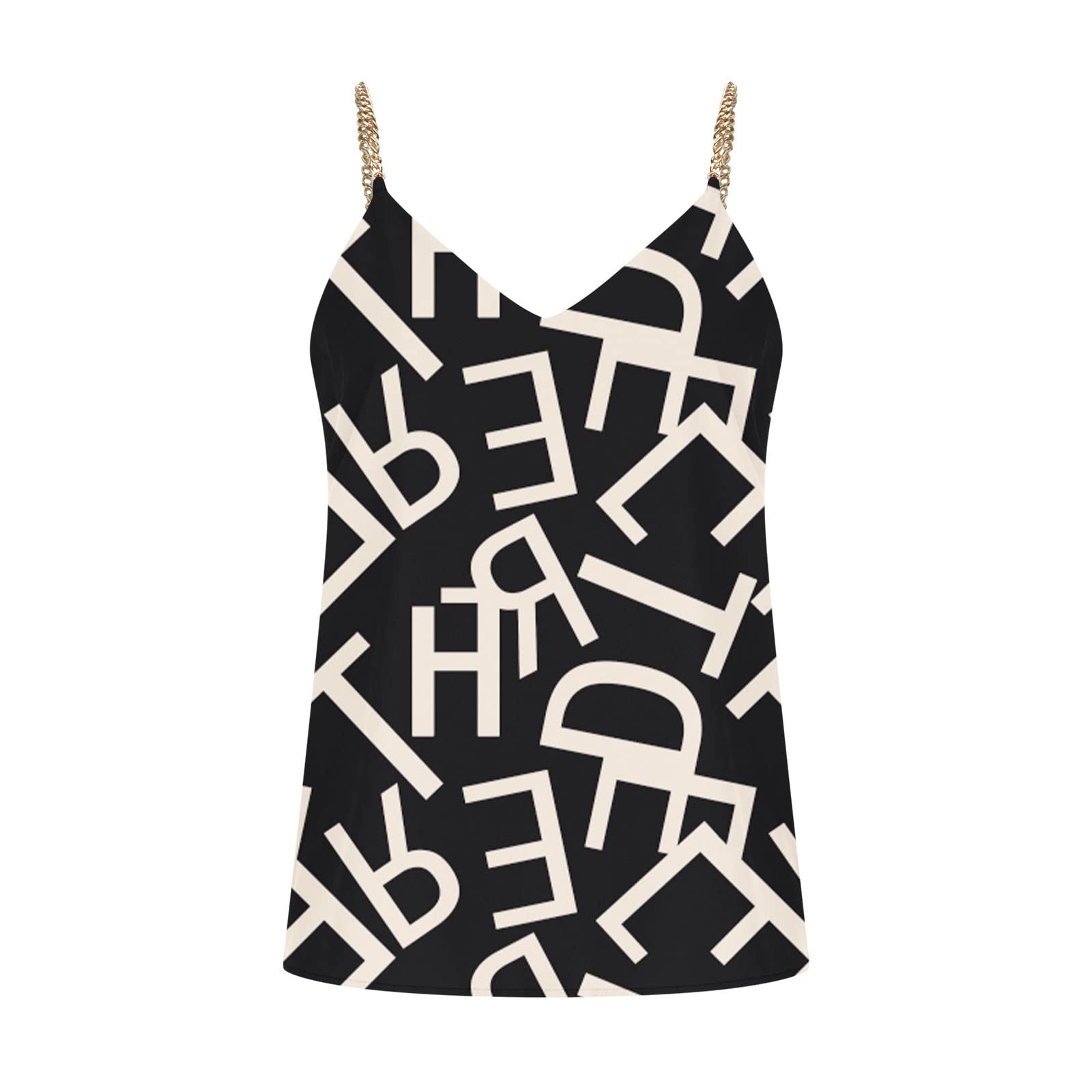 Sexy Vintage V-Neck Sleeveless Chain Suspender Tank Top for Women - Summer Blouse & Casual Wear for Date Night, Club, and Beach Outfits