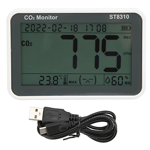 **Air Quality Monitor with CO2 Detection - Multifunctional LCD Air Gas Detector for Carbon Dioxide, Temperature & Humidity Testing - Ideal for Home, Office & Indoor Air Quality Monitoring**