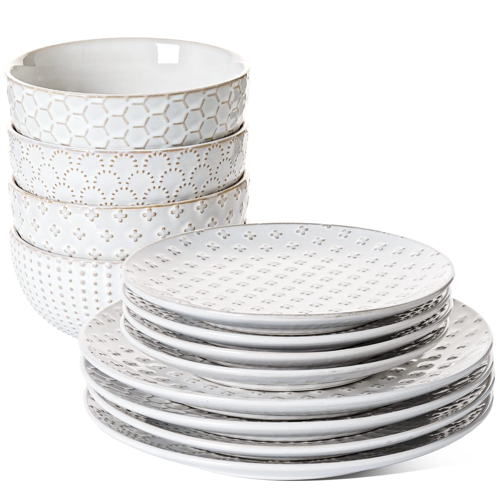 LE TAUCI 12-Piece Ceramic Dinnerware Set - 4x (10