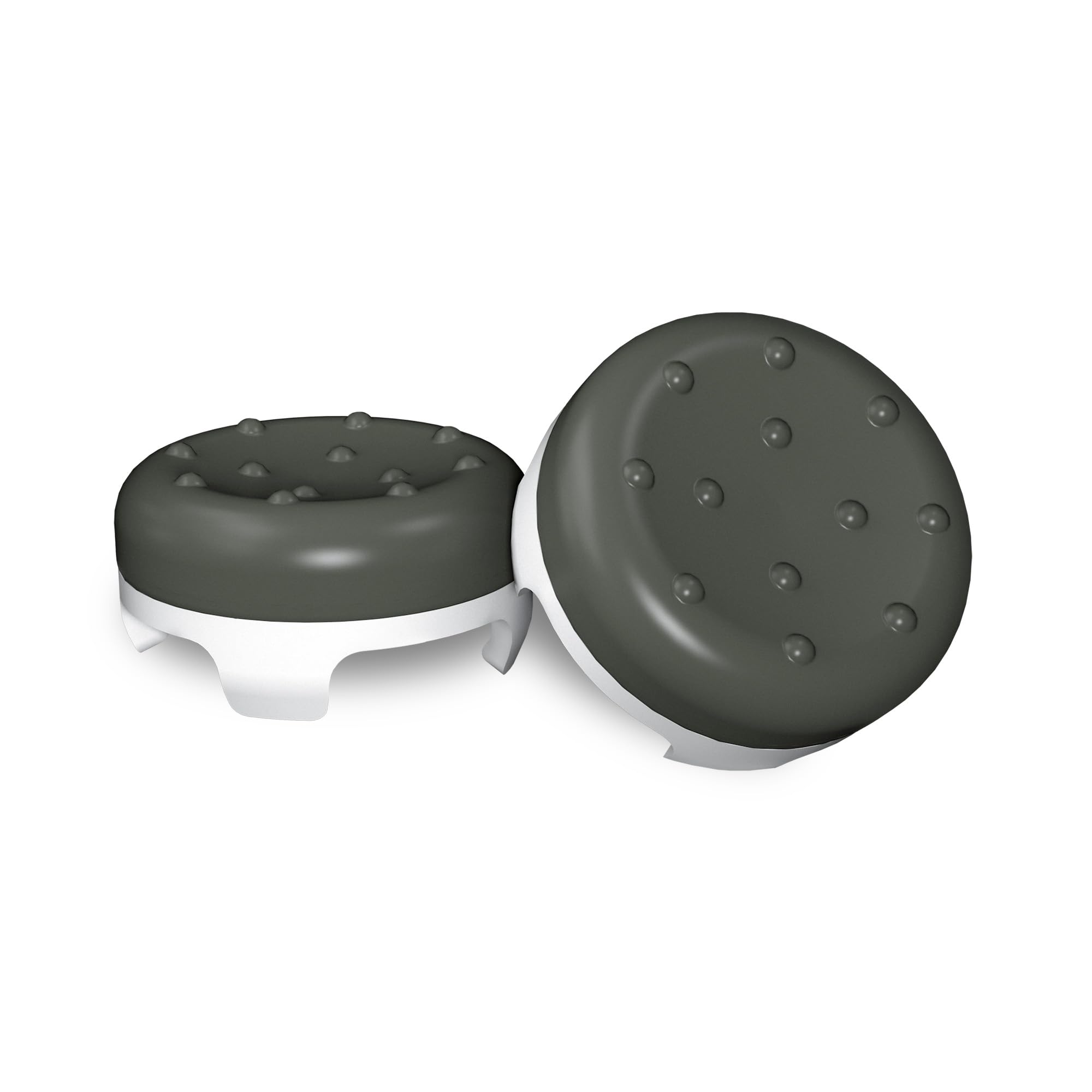 KontrolFreek CQC Classic Performance Thumbsticks for PS4 & PS5 Controller - 2 Pack Mid-Rise Concave Grips (Gray/White) - Enhanced Aim & Comfort for FPS, RPG & Action Games