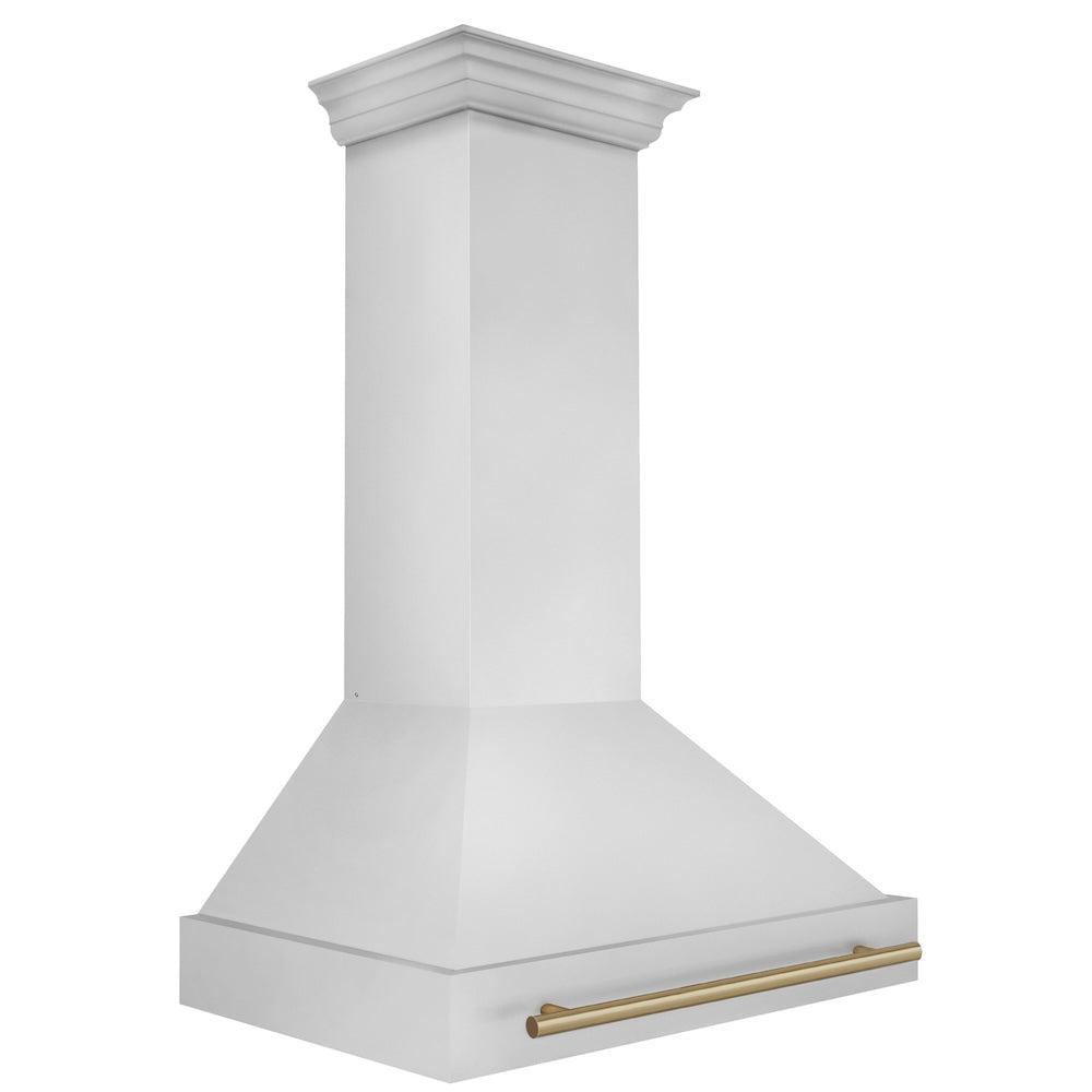 ZLINE Autograph Edition 36 Inch Stainless Steel Range Hood with Stainless Steel Shell & Accent Handle (8654STZ 36) - Professional Kitchen Ventilation for Modern Homes