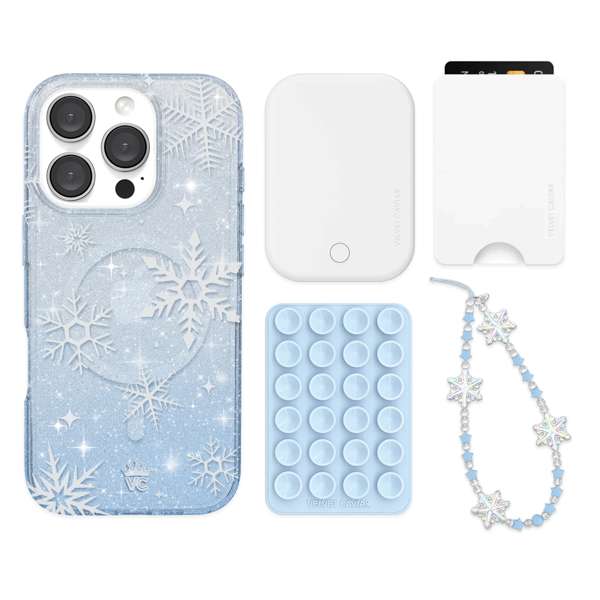 Snow Angel Glitter iPhone Case with Wallet - Stylish Protective Cover for iPhone 13/14/15 - Perfect for Everyday Use, Travel, and Gifts