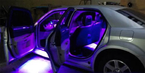 2 Pack UV Purple 6 SMD LED Panel Lights for Car Interior - Dome, Map, Cargo Area Lighting | Perfect for Night Driving, Interior Customization & Vehicle Aesthetics