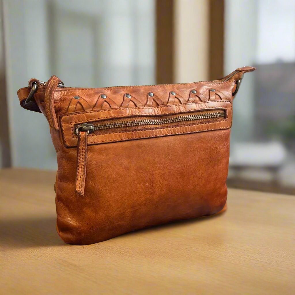 MET V Stitch Crossbody Leather Bag for Women - Stylish & Durable Handbag with Adjustable Strap - Perfect for Work, Travel & Everyday Use