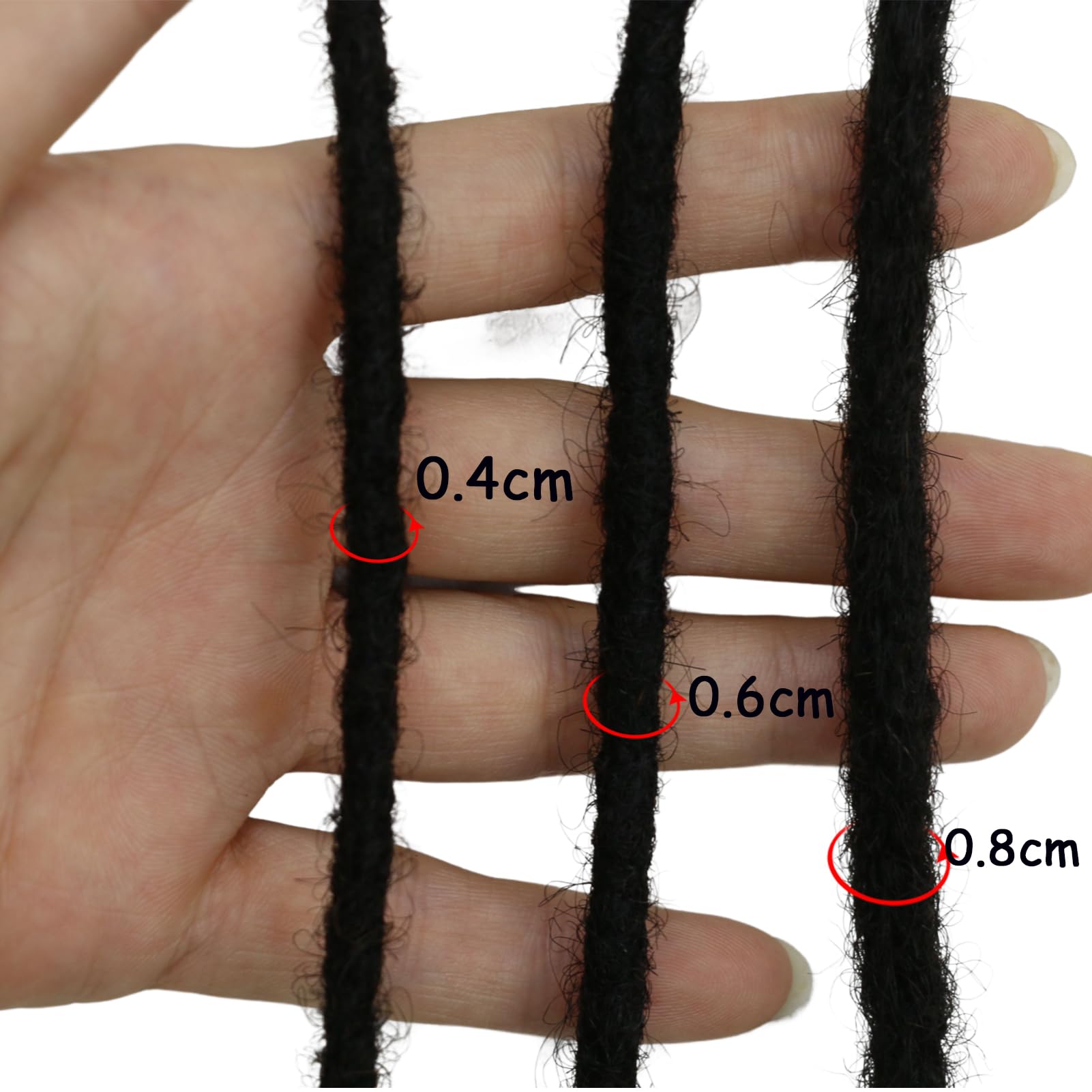 6 Inch Permanent Human Hair Loc Extensions - 70 Strands 0.4cm Real Dreadlocks for Men, Women & Kids - Dyeable, Bleachable & Curlable - Perfect for Protective Styles, Natural Hair Growth & Fashion Looks