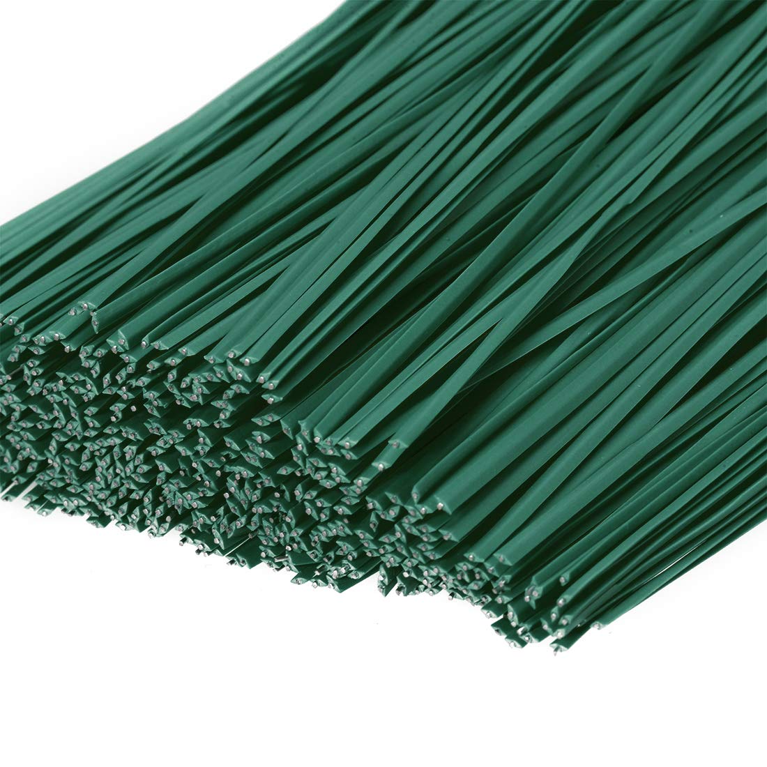 uxcell 100mm x 2mm Metallic Twist Ties - 500pcs Green Plastic Cable Cord Ties for Organizing Wires, Gardening, and DIY Projects