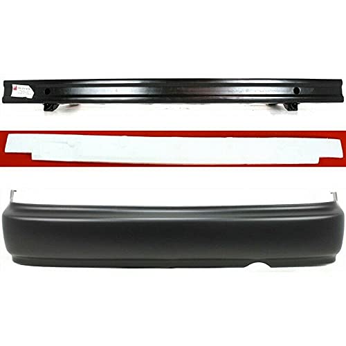96-98 Honda Civic Rear Bumper Cover Kit - ABS Bumper Absorber & Reinforcement Set (3-Piece) | Durable Replacement for Car Accidents & Body Repair
