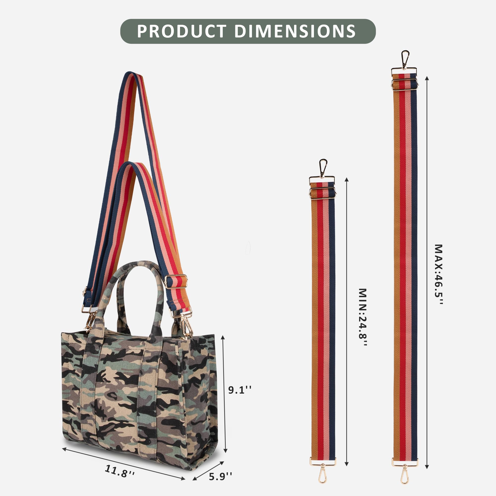 Stylish Canvas Tote Bag for Women - Durable Top Handle & Crossbody Shoulder Bag - Perfect for Work, Shopping & Beach Outings