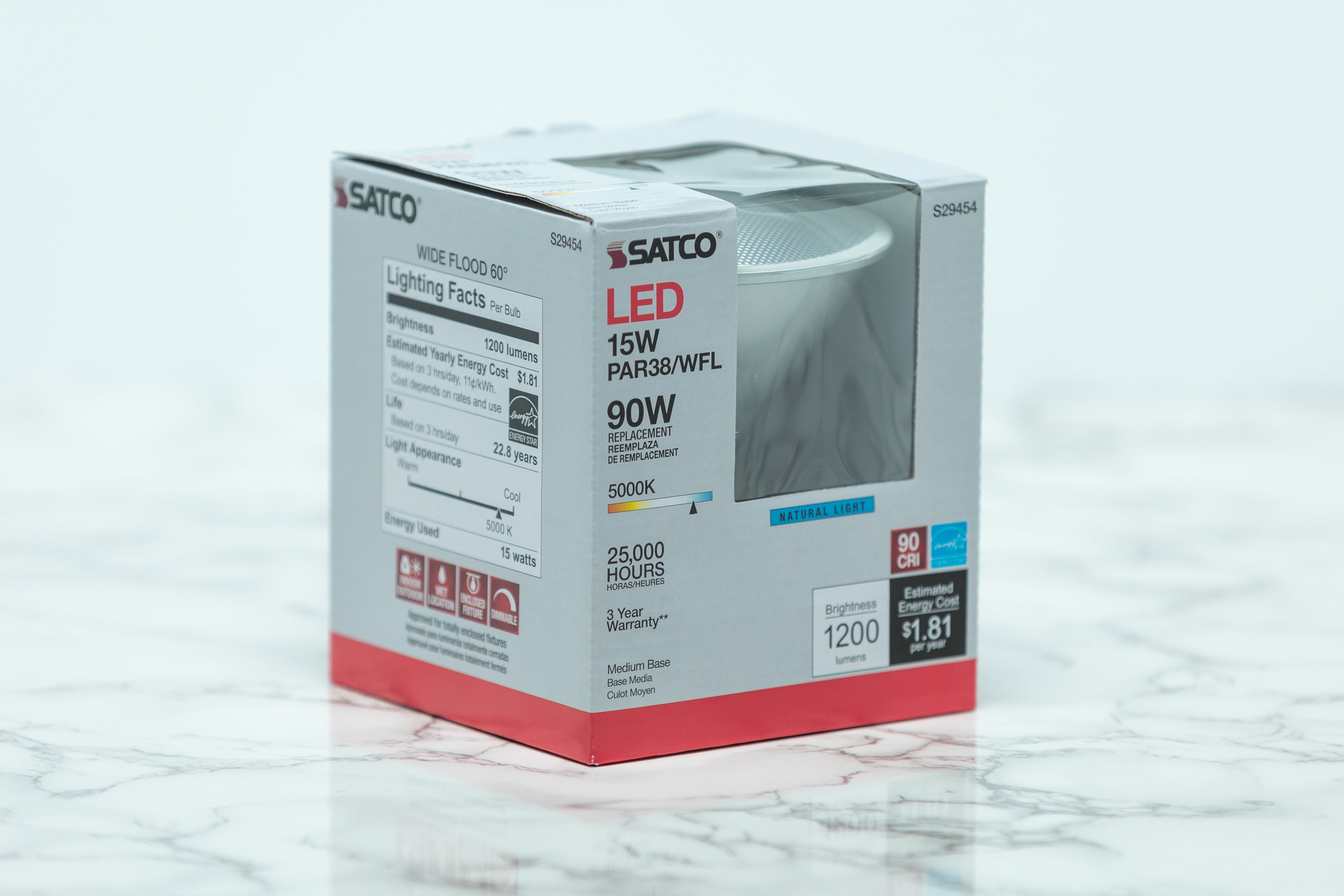 Satco Wet Location Recessed Can LED Light Bulb - Damp Rated for Bathrooms, Kitchens & Outdoor Use - Energy Efficient Lighting Solution