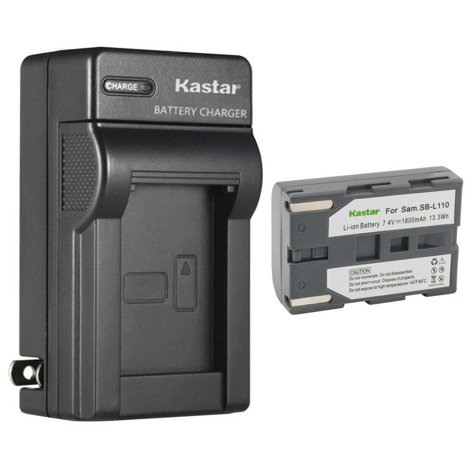 Kastar 1-Pack SB-L110 Replacement Battery & AC Wall Charger for Samsung VP-D33/D34/D39/D390/D5000/D530/D55/D590/D60 Cameras - Perfect for Travel, Vlogging & Home Video Recording