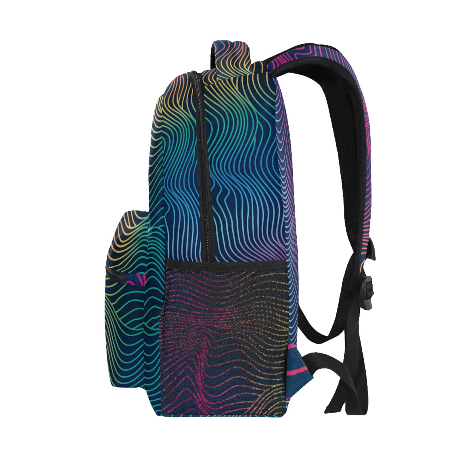 ALAZA Neon Wireframe Wave Travel Laptop Backpack - Durable 17 Inch College School Backpack for Men & Women - Perfect for Commuting, Business Travel & Campus Use