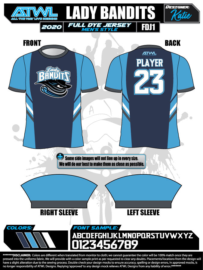 Lady Bandits Sublimated Men's Lacrosse Jersey - Lightweight & Breathable for Game Day & Training