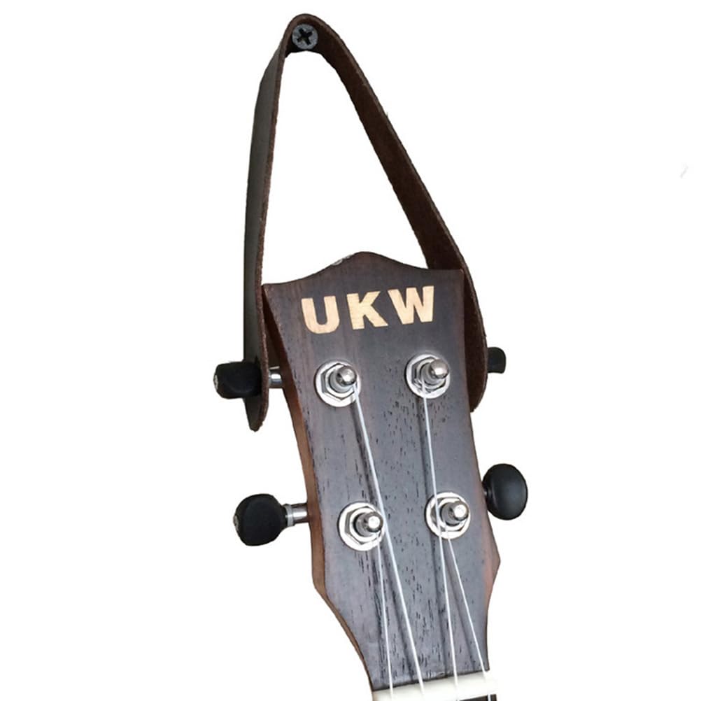 SUPVOX Leather Guitar Wall Mount Hook Holder - Heavy Duty Guitar Hanger Strap for Electric, Acoustic Guitar & Ukulele - Secure Instrument Storage for Home, Studio & Stage Use