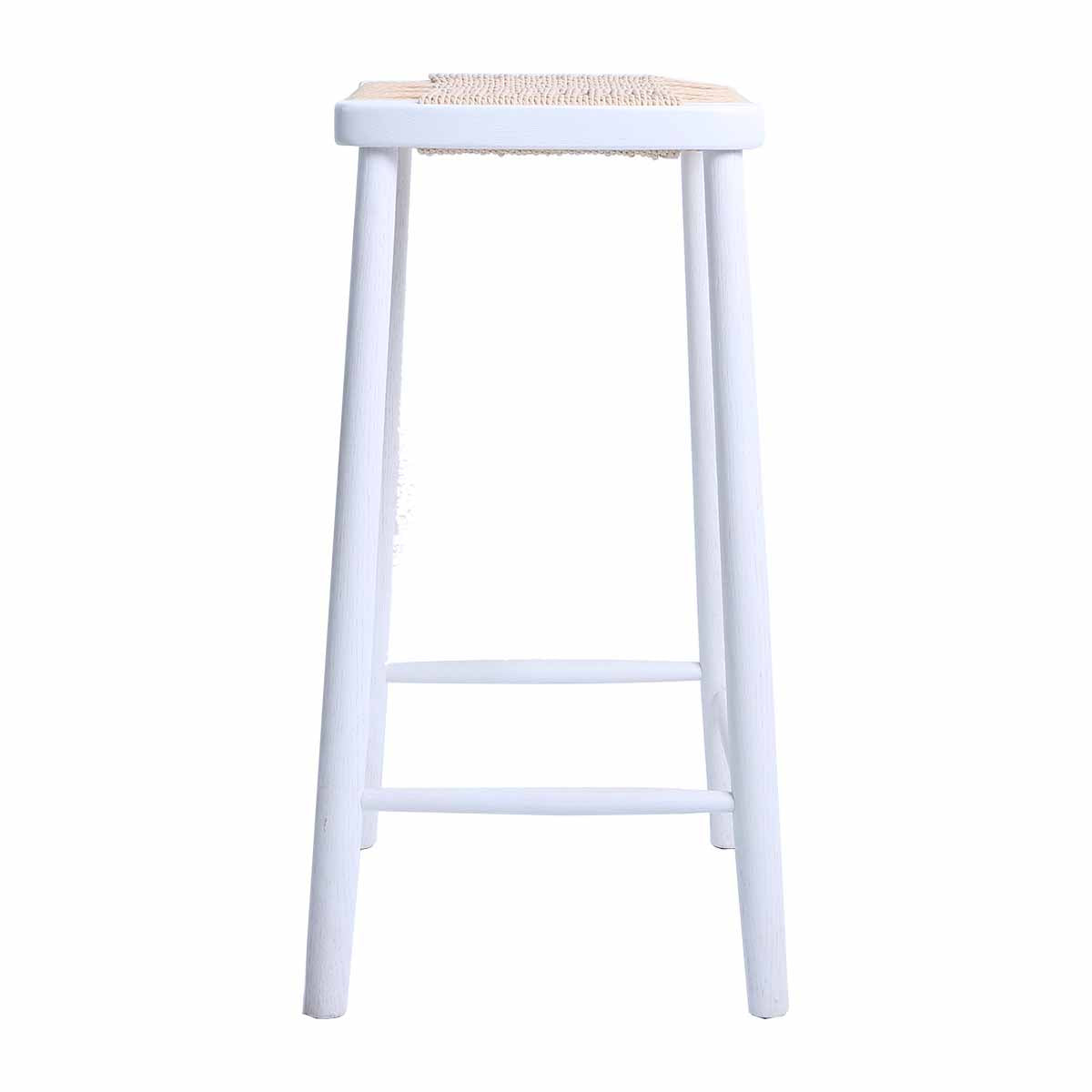Fitzroy Rattan Bar Stool - Natural Wicker Counter Height Stool with Cushion - Perfect for Kitchen Island, Breakfast Nook & Outdoor Patio Seating