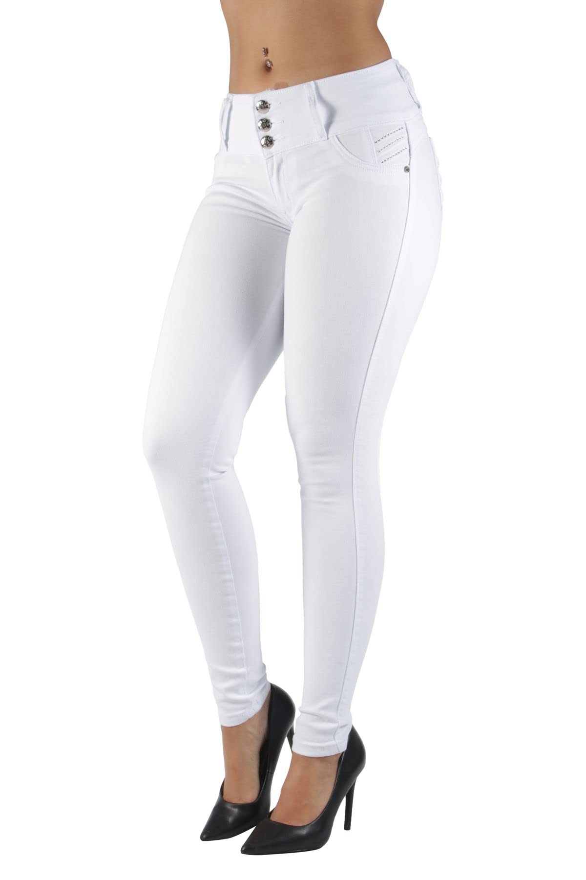 Women's High Waist Skinny Jeans - Butt Lifting Push Up Stretch Denim Pants for Women | Slimming Colombian Design | Perfect for Casual Wear, Night Out & Date Night (3687)