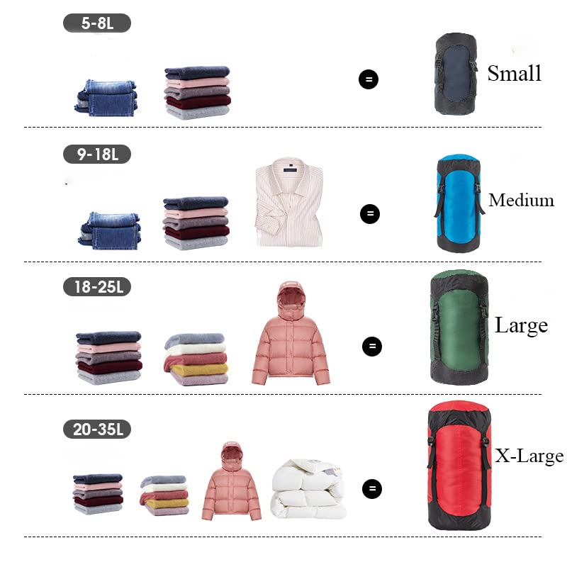 Ultralight Nylon Compression Sack for Sleeping Bag - Waterproof Camping Gear Organizer for Backpacking, Hiking & Travel - Compact Storage Solution for Outdoor Adventures