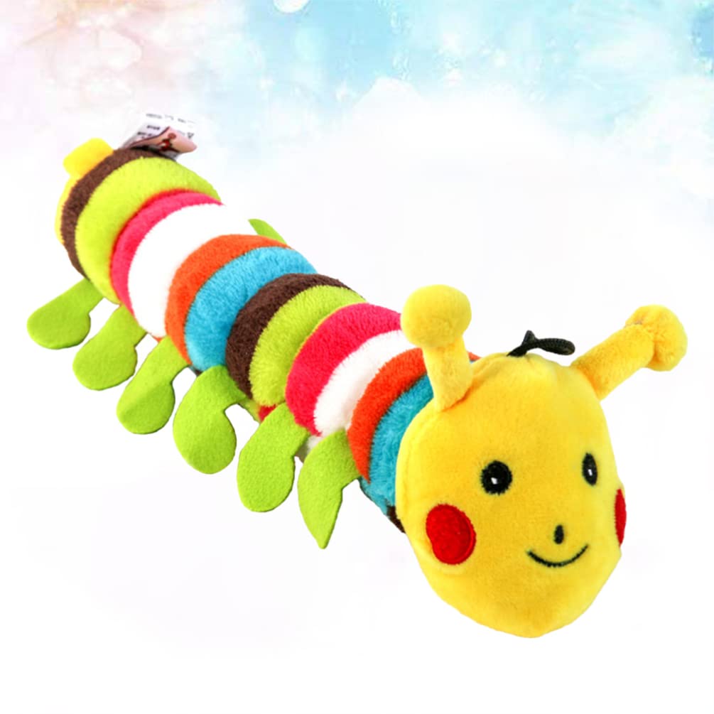 POPETPOP Puppy Teething Toy - Plush Chew Toy for Puppies & Cats - Squeaky Caterpillar for Playtime