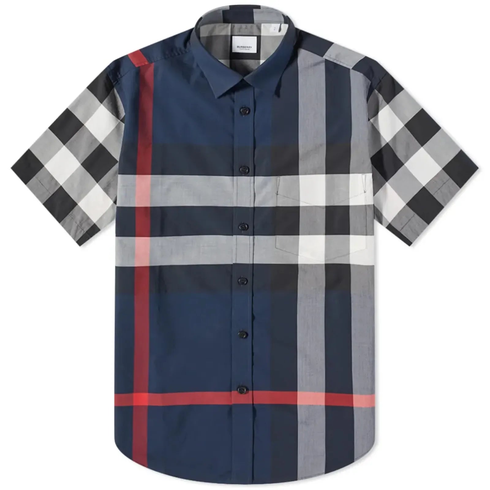 Burberry Somerton Short Sleeve Shirt for Men | Classic Cotton Button Down Casual Shirt | Perfect for Office, Business & Summer Outings
