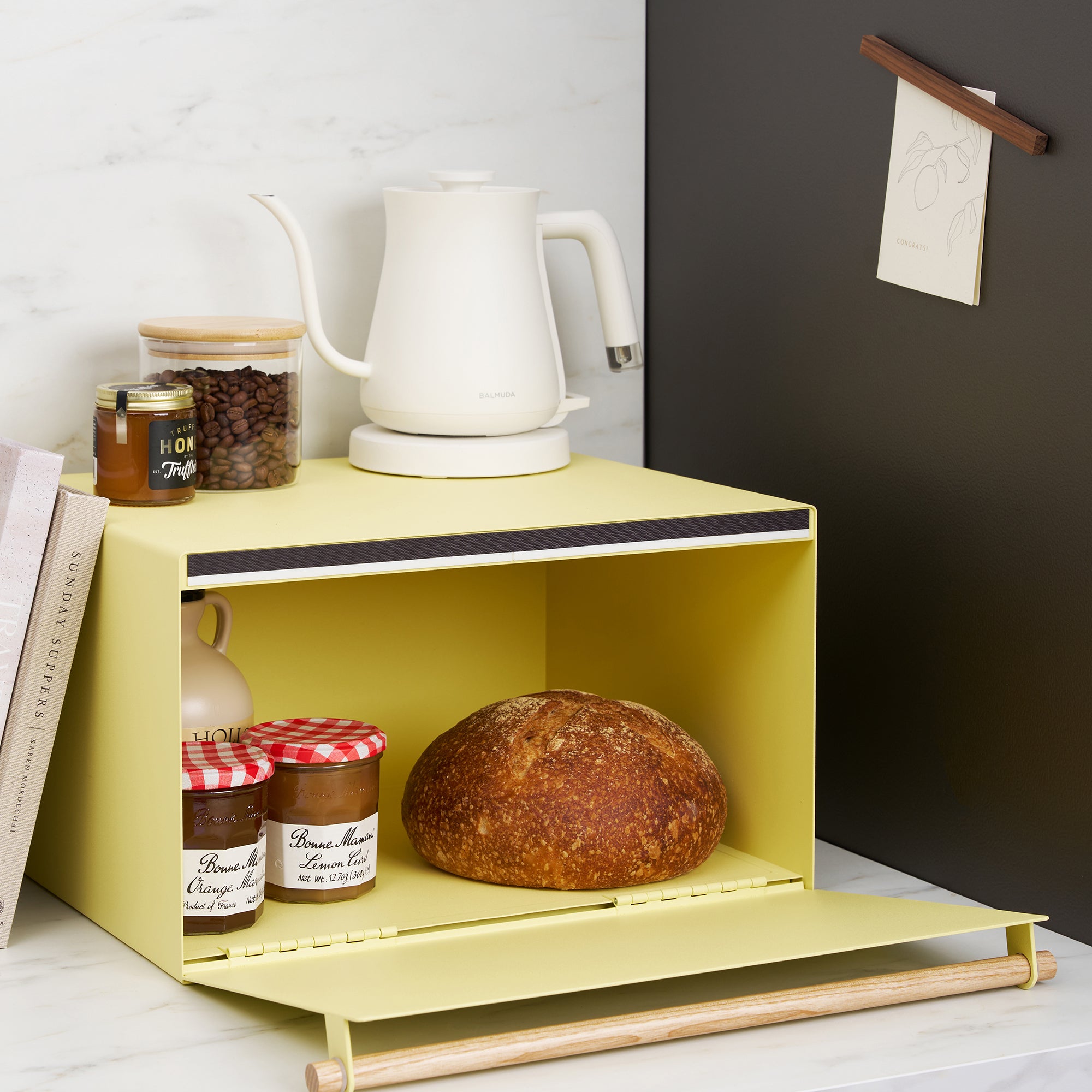 Stainless Steel and Wood Bread Box - Rustic Kitchen Storage for Fresh Baked Goods | Perfect for Countertop, Pantry, and Dining Room Organization