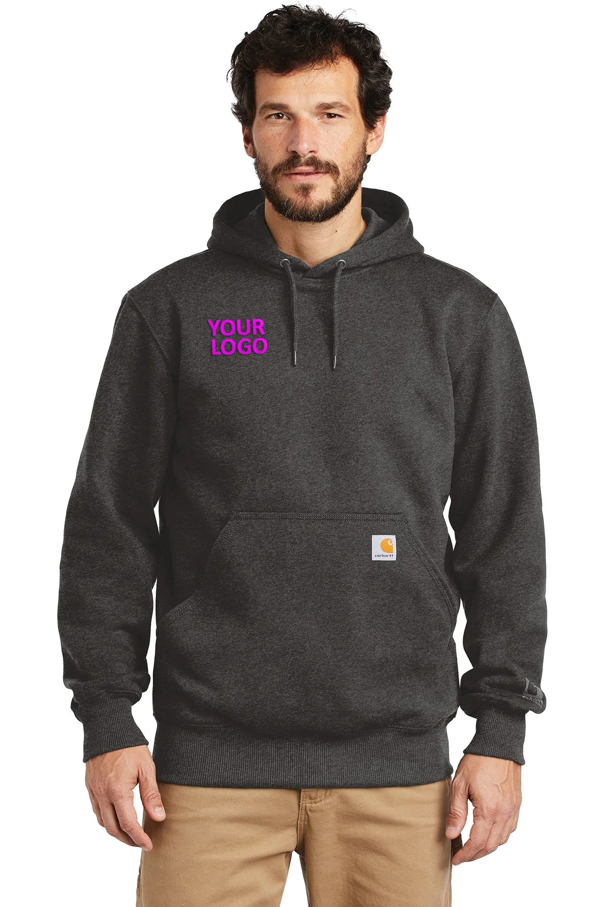 Carhartt Rain Defender Paxton Customized Hoodies for Men - Carbon Heather, Water-Resistant & Durable Workwear for Outdoor Activities and Casual Wear