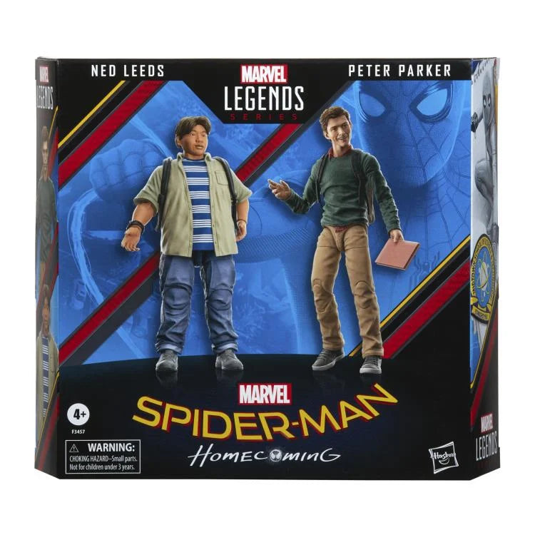 Marvel Legends Spider-Man: Homecoming Action Figures - Peter Parker & Ned Leeds 2-Pack Set for Collectors, Superhero Fans, and Gift Giving