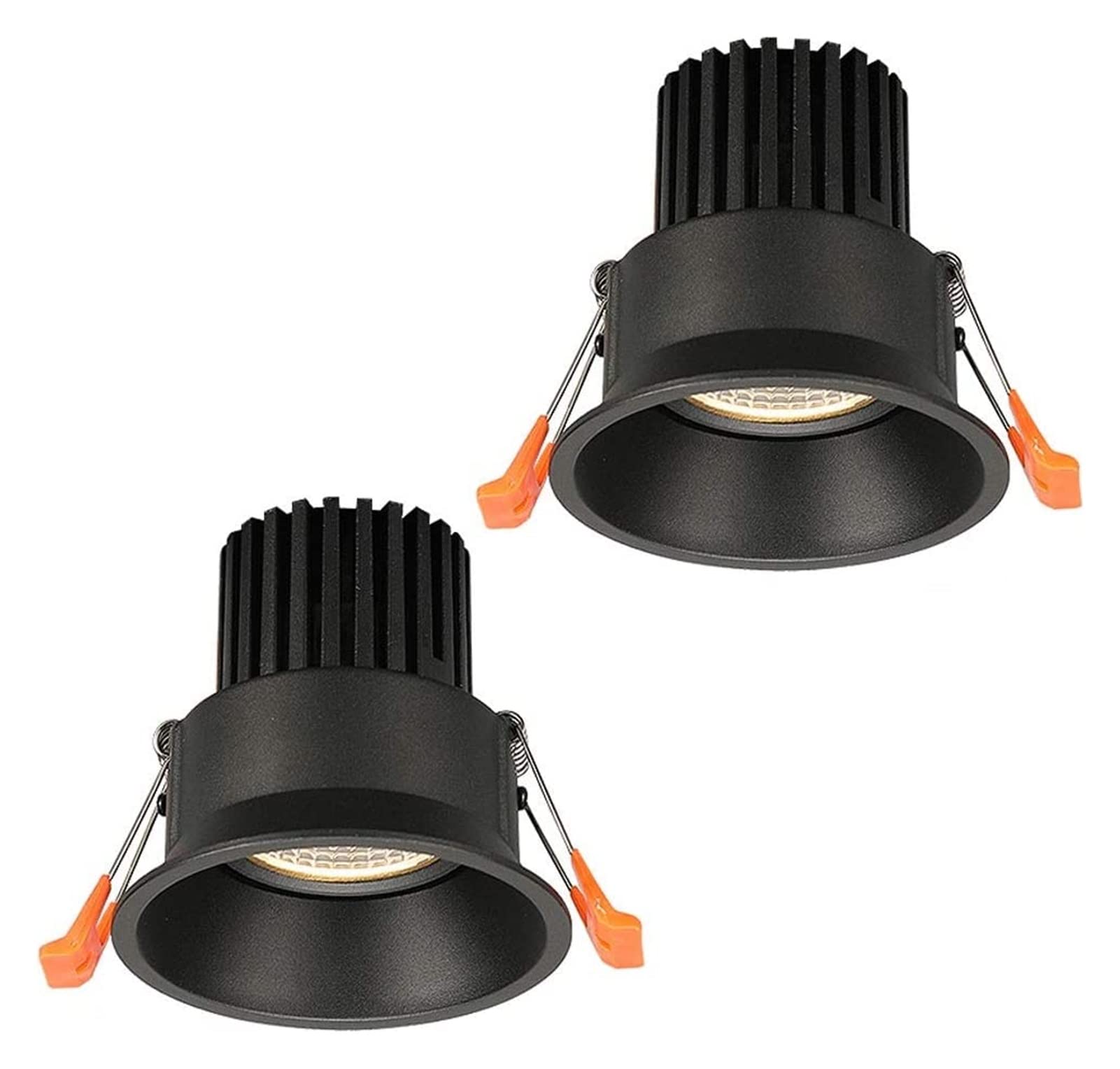 Waterproof LED Recessed Downlight - Round Panel Fire Rated Ceiling Light Fixture in Black & White - Energy Efficient Spotlight for Bathroom, Bedroom, Kitchen & Wall Washing - Perfect for Modern Home Lighting & Accent Illumination