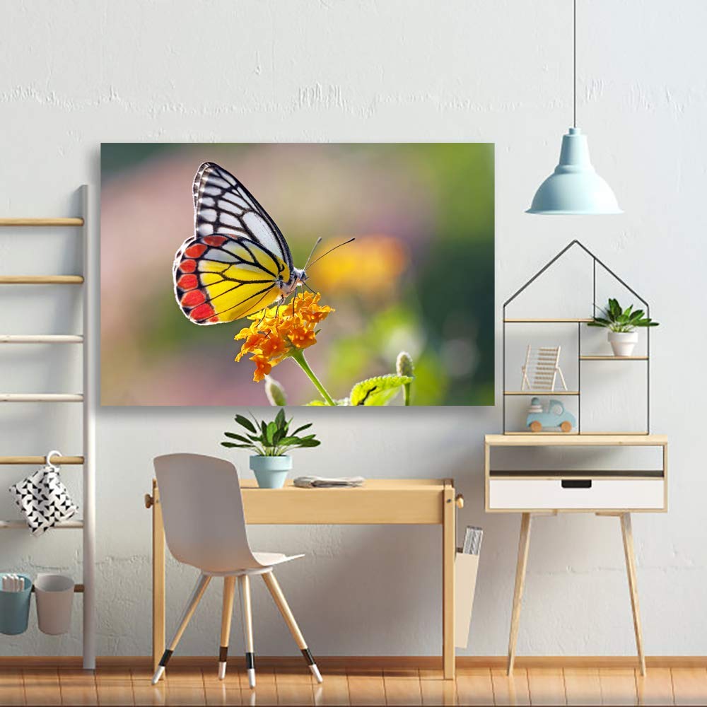 Beautiful Butterfly Giclee Painting Wall Art - 16x24 Inches Canvas Print for Bedroom, Living Room, and Home Decoration - Perfect for Nature-Inspired Interior Design